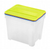 Plastový úložný box s vekom HEIDRUN TexBox 3x21l