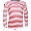 SOL´S MARINE / Pánske pruhované tričko s dlhým rukávom - white/red XL