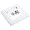 Zásuvka Solarix CAT5E UTP 2 x RJ45 pod omietku biela SX9-2-5E-UTP-WH