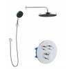 kielle Oudee Sprchový set s termostatickou batériou pod omietku, na 2 spotrebiče, s príslušenstvom a telesom, chróm 20602SPT20