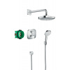 Hansgrohe METRIS CROMA EcostatE,batéria termo+teleso+kol+rameno+hlav+ruč.spr,chróm(327864) HG 27294000