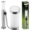 Vonkajšie záhradné svietidlo E27 INOX PIPE 65cm s 230V zásuvkou Lilium Lumiled