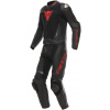 DAINESE DEMON SPRINT 2PCS LEATHER SUIT S/T BLACK/BLACK/RED-LAVA - 64T