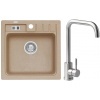 Set Alveus (dřez Niagara 20 Beige 55 + baterie Angle Kartáčovaná ocel) SETA20075