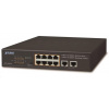 Planet FSD-1008HP Switch, PoE 8x PoE 802.3at 120W+ 2x 100Base-TX,VLAN,extend mód 10Mb/s do 250m, fanless