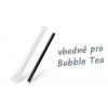 Slamka papierová Bubble Tea čierna priemer 12mm x 21cm jednotlivo balená [100 ks]
