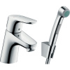 Hansgrohe 31926000 FOCUS umývadlová batéria s ručnou sprchou Bidette, chróm