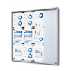 Jansen Display Interiérová Uzamykatelná Vitrína S Posuvnými Dveřmi Slim a bezpečnostními rohy 12 x A4, 906 x 948 mm