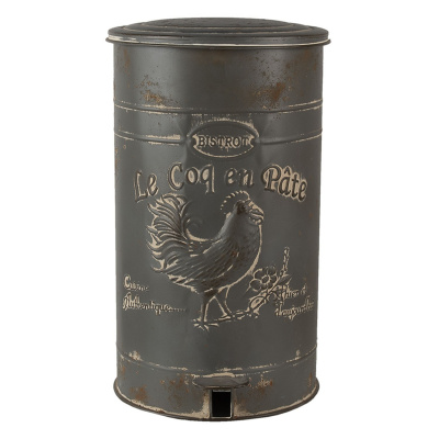 Clayre & Eef Vintage odpadkový kôš Le Coq en Pate - Ø 27*45 cm