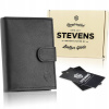 Peňaženka - Stevens Wallet Prírodná koža čierna 326a - pánsky produkt (Stevens kožená kožená kožená peňaženka)
