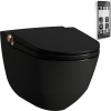 LAUFEN Cleanet Riva sprchová toaleta, závesná WC misa Rimless s hlbokým splachovaním, s doskou na sedenie, 395 x 605 mm, matná čierna, H8206917190001
