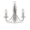 Searchlight Maypole 2Lt Wall Light - Satin Silver Metal