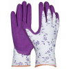 Zahradní rukavice s latexovou vrstvou FLOWER LILA velikost 8 GEBOL 709801