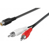 PremiumCord Kabel 1x CINCH female - 2x CINCH male 20cm kjackcy2-02