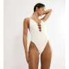 SUMMER DUNE - Jednodielne plavky s vlnitou štruktúrou a hlbokým výstrihom Triumph BEIGE 36D
