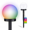 Solárna záhradná LED zapichovacia lampa Ozdobná guľa Lampička Biela guľa 10 cm RGB
