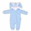 Baby Nellys Menčestrová kombinézka /overal s kožušinkou Cute Bunny - modrá