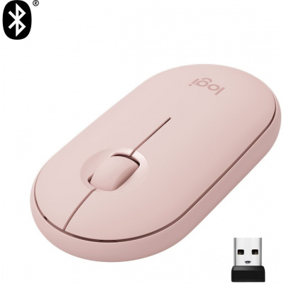 Myš Logitech Pebble M350 Wireless Mouse, ružová (910-005717)