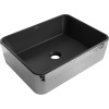 Mexen Catia, umývadlo na dosku 48x37x14 cm, čierna matná-strieborný vzor, 21314872