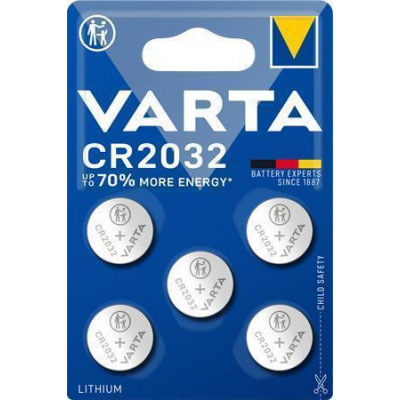 Knoflíková baterie "CR2032", 5 ks, VARTA 6032101415