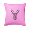 Jeleň kresba - Vankúš 50x50 - 50x50 - Vrátane výplne ( Ružová )