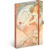 NOTIQUE Notes Alfons Mucha – Maliarstvo, linajkovaný, 13 x 21 cm