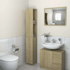 vidaXL Skrinka do kúpeľne dub sonoma 25x26,5x170 cm kompozitné drevo - Hnedá - 11692-153422