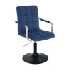 LuxuryForm DESIGN Kozmetická stolička VERONA VELUR na čiernom tanieri - modrá