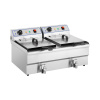Elektrická dvojitá fritéza - 2 x 16 l - 12 000 W - 400 V - vypúšťací kohútik - Royal Catering RCSF 16DTH