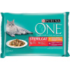Purina One SterilCat mini filetky s kuraťom a zelenými fazuľkami s hovädzím a mrkvou v šťave 4 x 85 g