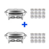 TECHNICA [Sada] Gastronomický ohrievač GN 1/1, 9 l, 605x370x240 mm - 2 ks. + 24 x gélové palivo pre gastronomické ohrievače 200 g