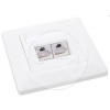 Zásuvka Solarix CAT5E STP 2 x RJ45 pod omietku biela SX9-2-5E-STP-WH