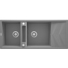 Deante Magnetic, 2-komorový granitový drez s odkvapkávačom 1160x500x224 mm, šedá metalíza, DEA-ZRM_S213
