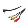 PremiumCord Video + Audio kabel, stereo 3.5mm 4 pinový - 3x CINCH RCA stíněný, M/M, 1,5m (kjack4cin)