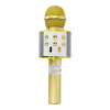 Karaoke mikrofon s reproduktorem WS-858 – zlatý (Karaoke mikrofon a Bluetooth reproduktor WS-858 – zlatý mikrofon s funkcí změny hlasu, USB a TF kartou, ideální na karaoke pro děti i dospělé)
