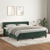 zahrada-XL Posteľný rám boxsping s matracom tmavozelený 160x200 cm zamat 3131210