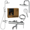 Sprchový panel s batériou, nastaviteľný, chrómový set AVAPAX