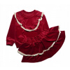 Teplaková súprava - Detská tepláková súprava Martex veľkosť 104 biela, bordová (Sada Lace Lace Burgundsky sviatky)
