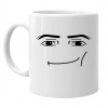 Man face – pre fanúšikov hry Roblox - keramický hrnček s potlačou - Tričkový | Biela