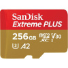 SanDisk Extreme PLUS/micro SDXC/256GB/UHS-I U3/Class 10/+ Adaptér, SDSQXBD-256G-GN6MA