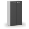 Kancelárska skriňa s dverami PRIMO WHITE, 800 x 420 x 1434 mm, biela/grafit