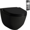LAUFEN Cleanet Riva sprchová toaleta, závesná WC misa Rimless s hlbokým splachovaním, s doskou na sedenie, 395 x 605 mm, matná čierna, H8206917230001