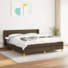 vidaXL Boxspring posteľ s matracom tmavohnedá 160x200 cm látka - Hnedá - 151556-10579