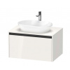 Duravit Ketho.2 Umývadlová skrinka s výrezom, 46x80x55 cm, 1 zásuvka, lesklá biela K24885022220000