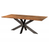 Bighome - Jedálenský stôl akácia 180x90x74 prírodný lak / epoxidová čierna, krížový rám antracit lesklý EPOXY