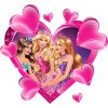 Detské samolepky na stenu - 3D steny samolepky Barbie 70x65cm rozprávka srdca (Detské samolepky na stenu - 3D steny samolepky Barbie 70x65cm rozprávka srdca)