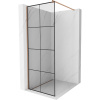 Mexen Kioto sprchová stena Walk-in 70 x 200 cm, čierny vzor 8 mm, brúsená mosadz - 800-070-101-65-77