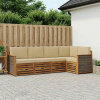 Rohová sofa sada s polštářem 4 pcs Přírodní 3384349