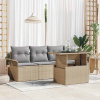 zahrada-XL Súprava záhradných pohoviek s vankúšom 5 pcs Béžová polyratan 3348186