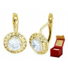 KRÁSNE OPENWORK ZLATÉ NÁUŠNICE Okrúhle cubic Zirconia kótované na 1.815 b (KRÁSNE OPENWORK ZLATÉ NÁUŠNICE Okrúhle cubic Zirconia kótované na 1.815 b)